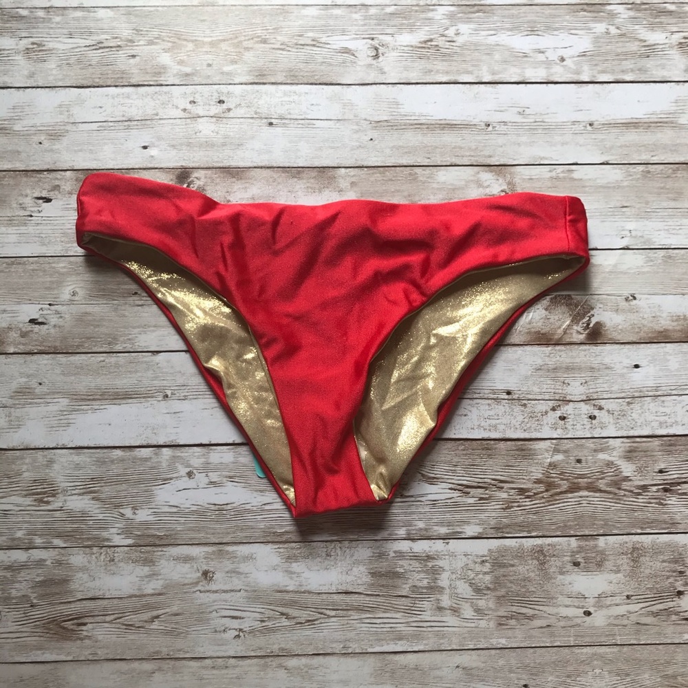 Luli red and gold reversible bottoms